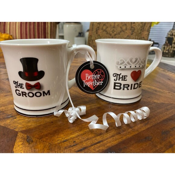 Home Essentials Bride and Groom Matching Coffee Mugs - Picture 6 of 6